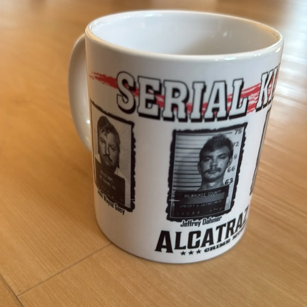 ALCATRAZ EASTS SERIAL KILLERS MUGSHOT CERAMIC COFFE MUG WHITE 10 OZ